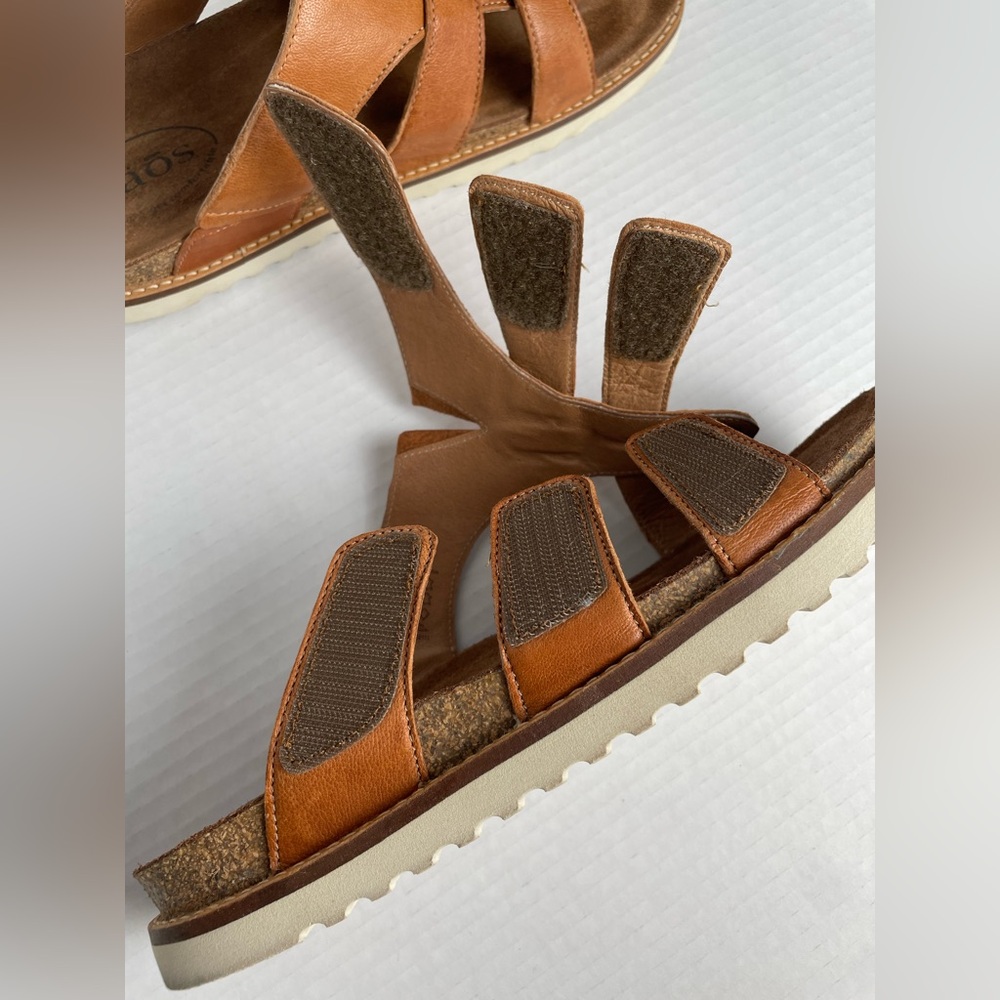 Taos Leather Magnificent Sandals Women’s Size EU 41 Brown Cognac Fisherman Slide - Picture 7 of 15